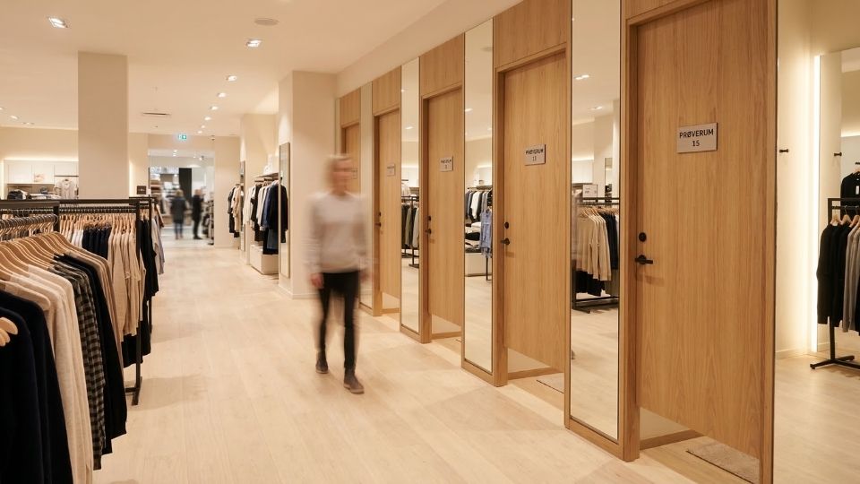 butiksrengøring prøverum tøjbutik