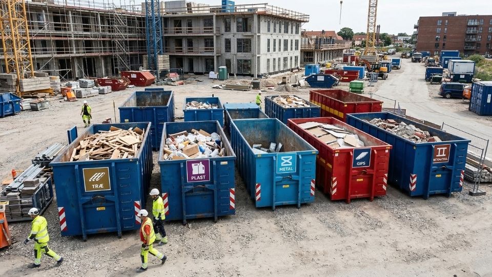 byggepladsrengøring affaldszone container