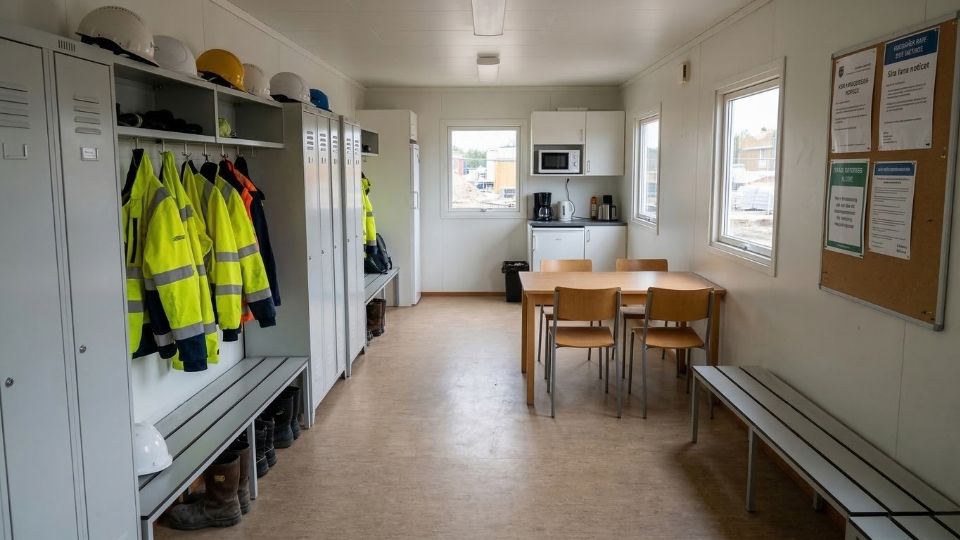 byggepladsrengøring skurvogn personalerum