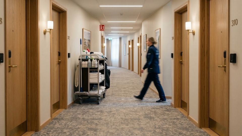 hotelrengøring gangareal hotelværelser