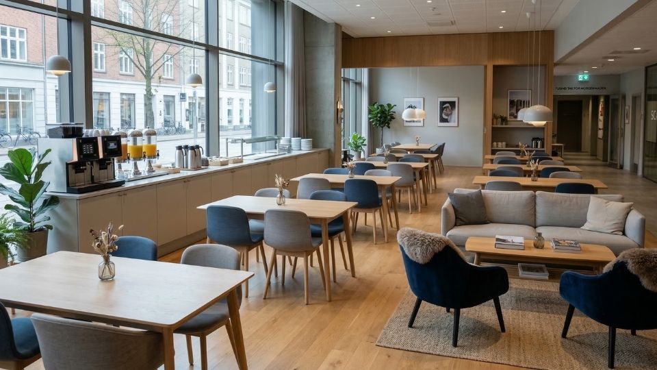 hotelrengøring lounge morgenmadsområde