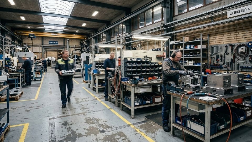 industrirengøring værksted samleområde