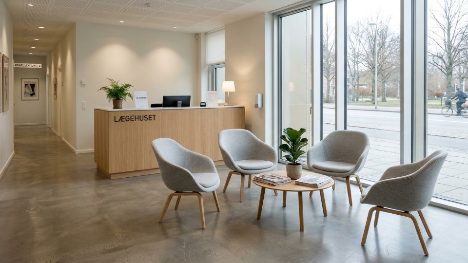 klinikrengøring reception venteområde lægeklinik